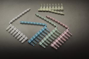 [T322-1B] Simport Amplitube™ PCR Thin Wall Reaction Strip, Attached Cap Strip, Blue