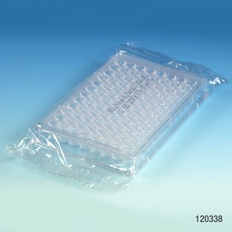 [120338] Globe Scientific 96-Well PS Sterile Flat Bottom Microtitration Plates, 50/Case