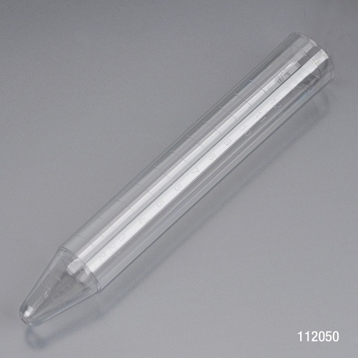 [112050] Globe Scientific 12 ml PS Conical Bottom Plain Top Centrifuge Tubes, 1000/Case