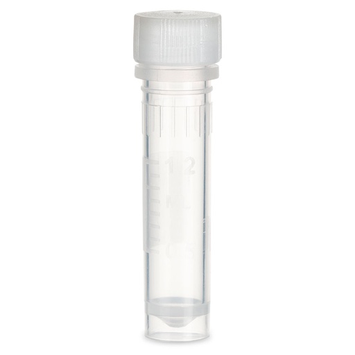 [111740] Globe Scientific 2 ml PP Sterile Self-Standing Microcentrifuge Tubes w/ O-Ring Screw Cap, Clear, 1000/Case
