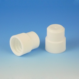 [116142] Globe Scientific PE Plug Stoppers for 16 mm Centrifuge Tubes, White, 1000/Bag