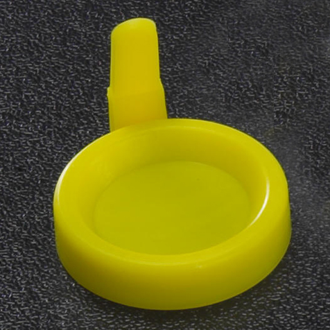 [113137] Globe Scientific PE Snap Cap w/ Sanitary Grip for Flared-Top Centrifuge Tubes, Yellow, 1500/Case