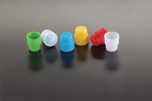 [T401-10B] Simport Centrifuge Tube Plug Cap, 17mm, Polyethylene, Blue