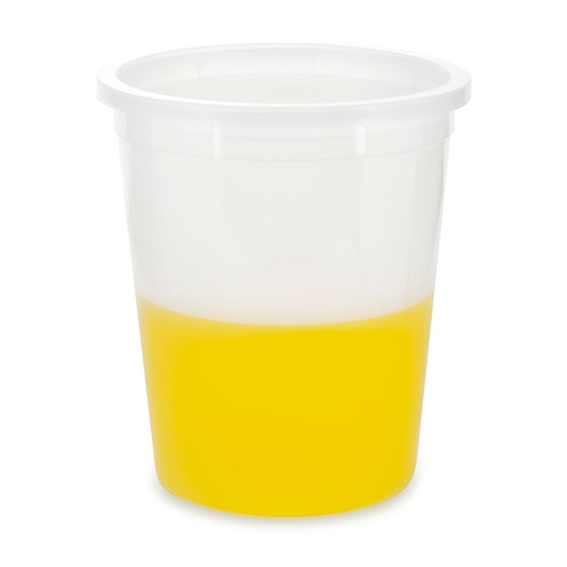 [271016] Globe Scientific 16 oz HDPE Multi-Purpose Containers w/ Separate Snap Lid, Natural, 100/Case