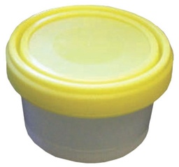 [6540] Globe Scientific 250 ml PP Large Capacity Histology Containers w/ Separate Yellow Screw Cap, 100/Case