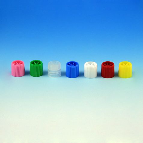 [6136] Globe Scientific PE Screw Cap for Sample Tubes w/ External Threads, Natural, 1000/Bag