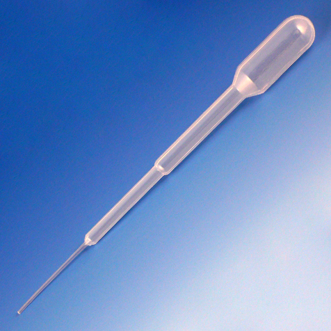 [134020] Globe Scientific 1.5 ml LDPE Extended Fine Tip Transfer Pipets, 3200/Case