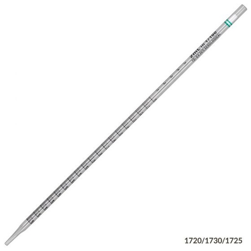 [1720] Globe Scientific 2 ml Polystyrene Sterile Serological Pipettes, Green Striped, 500/Case