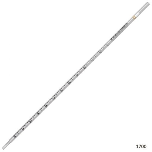 [1700] Globe Scientific 1 ml Polystyrene Sterile Serological Pipettes, Yellow Striped, 500/Case