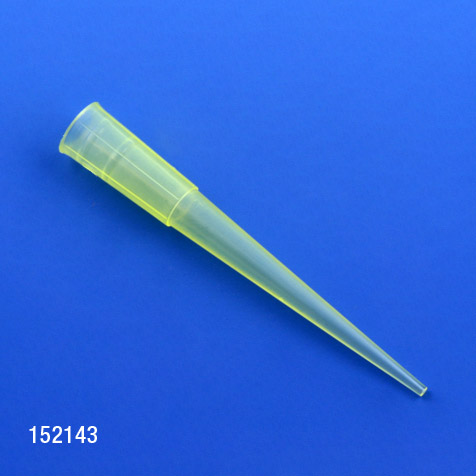 [152143] Globe Scientific 1-200µl PP Universal Routine Pipette Tips, Yellow, 1000/Bag