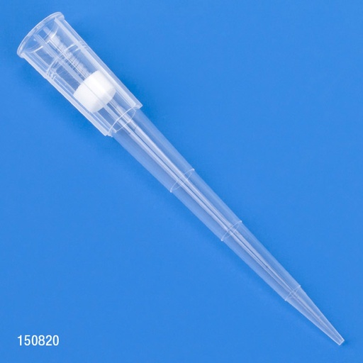 [150820] Globe Scientific 1-200µl Sterile Low Retention Racked Certified Filter Pipette Tips, Natural, 960/Box