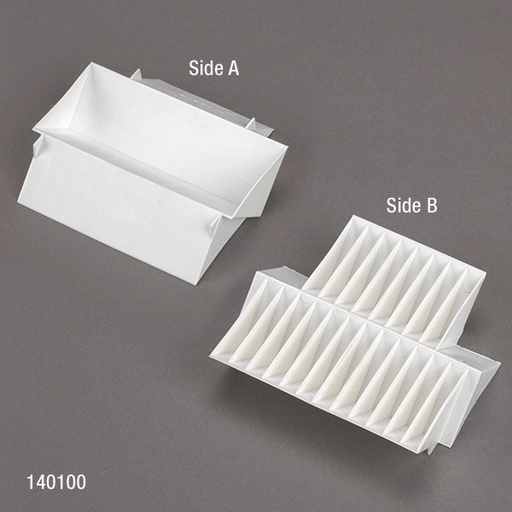 [140100] Globe Scientific 8 & 12-Place PP Universal Reagent Reservoirs, White, 12/Case