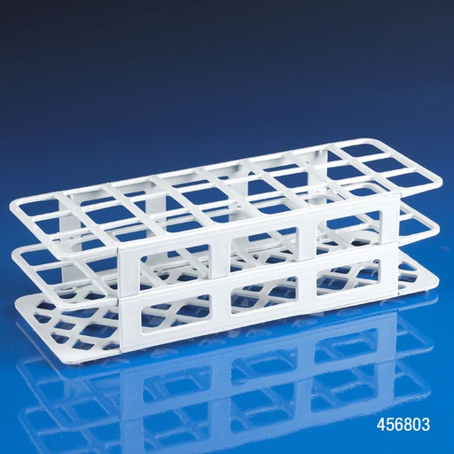 [456803] Globe Scientific 24-Place PP Plastic Snap-N-Rack for 30 mm Test Tube, White