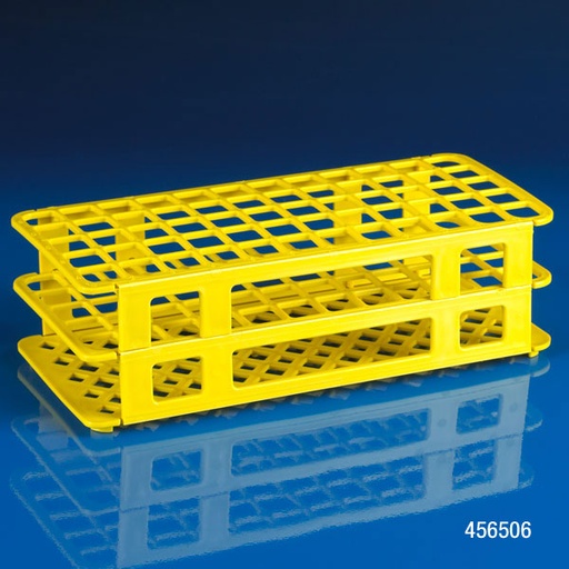 [456506] Globe Scientific 60-Place PP Plastic Snap-N-Rack for 16 & 17 mm Test Tube, Yellow