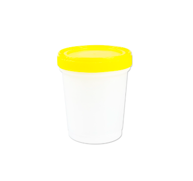 [P02-H10002-C] Medegen Starplex Histology Containers, 1L, Formalin Warning Label Included & O-Ring Cap, Yellow
