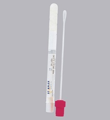[P02-SP130X] Medegen Modified Amies Clear Gel, Starswab® Single Rayon Swab in Round Bottom Tube/Cap, Magenta