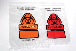 [B26] RD Plastics Specimen Transport Bag, Printed BIOHAZARD, 8" x 10"