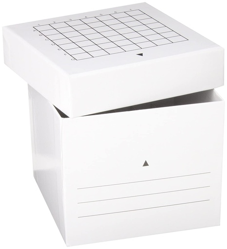 [3098] Globe Scientific Cardboard Storage Box for 15 ml Centrifuge Tubes, White, 36/Case
