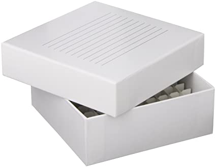 [3092] Globe Scientific Cardboard Storage Box for 2" x 12 mm Tubes, White, 96/Case