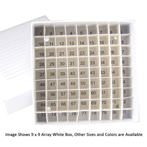 [3091] Globe Scientific Cardboard Storage Box for 2" x 13 mm Tubes, White, 96/Case