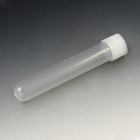 [6180] Globe Scientific 10 ml PP Test Tubes w/ Attached Natural Screw Cap, 1000/Case