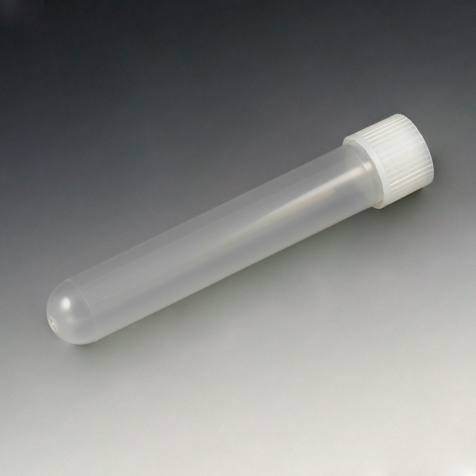 [6180] Globe Scientific 10 ml PP Test Tubes w/ Attached Natural Screw Cap, 1000/Case