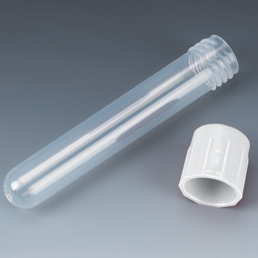 [6148W] Globe Scientific 5 ml PP Non-Sterile Test Tubes w/ Attached White Screwcap, 1000/Case