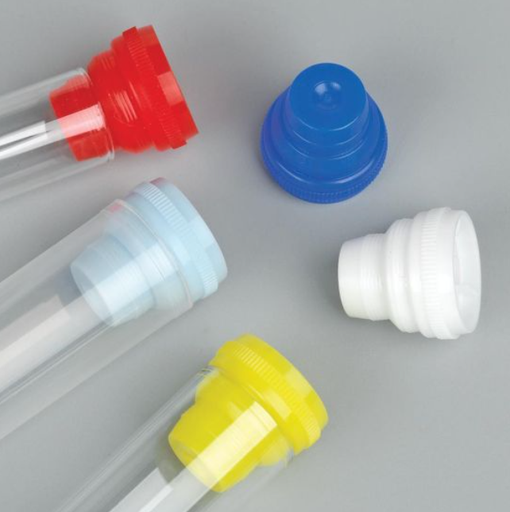 [5529] Globe Scientific Plastic Test Tube Plug Cap, Fits Most Tubes, Light Blue