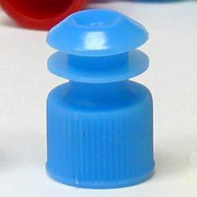 [118240B] Globe Scientific LDPE Flange Plug Caps for 13 mm Test Tubes, Blue, 1000/Bag