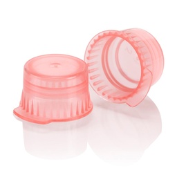 [113142R] Globe Scientifc 12mm x 13mm Polyethylene Snap Caps with 2-Thumb Tab, Red