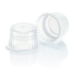 [113142C] Globe Scientifc 12mm x 13mm Polyethylene Snap Caps with 2-Thumb Tab, Clear