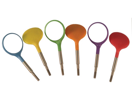 [50Z371-NEON] Zirc Crystal HD #4 Vibrant Assorted Mouth Mirrors (12pk)