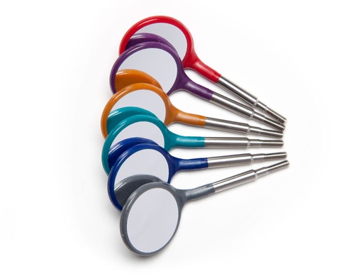 [50Z372-JWL] Zirc Crystal HD #5 Jewel Assorted Mouth Mirror (12pk)