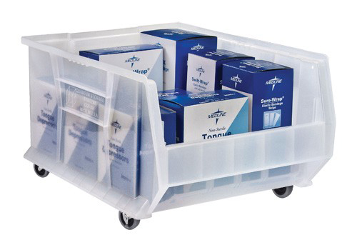 [QUS964MOBCL] Quantum Medical Hulk Container, 23 7/8" x 16.5" x 11", Mobile, Clear, 1/ctn