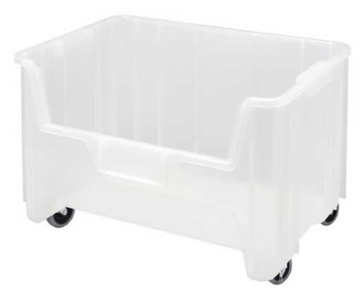 [QGH705MOBCL] Quantum Medical HD Giant Stack Container, 15.25" x 19 7/8" x 12 7/16", Mobile, Clear, 3/ctn