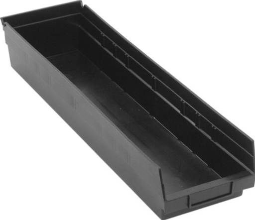 [QSB106BK] Quantum Medical Economy 23 5/8" x 6 5/8" x 4" Shelf Bin, Black, 8/ctn