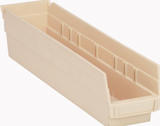[QSB103IV] Quantum Medical Economy 17 7/8" x 4 1/8" x 4" Shelf Bin, Ivory, 20/ctn