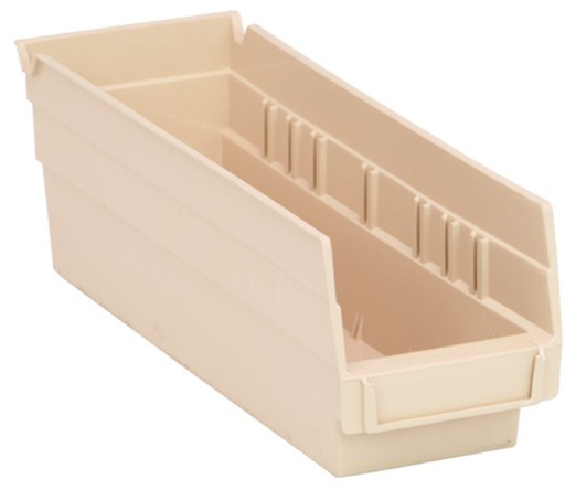 [QSB101IV] Quantum Medical Economy 11 5/8" x 4-1/8" x 4" Shelf Bin, Ivory, 36/ctn