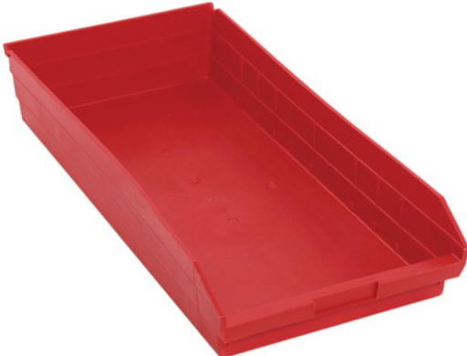 [QSB116RD] Quantum Medical Economy 23 5/8" x 11 1/8" x 4" Shelf Bin, Red, 6/ctn