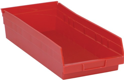 [QSB108RD] Quantum Medical Economy 17 7/8" x 8 3/8" x 4" Shelf Bin, Red, 10/ctn
