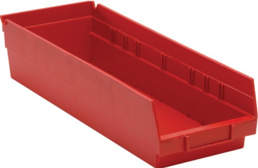 [QSB104RD] Quantum Medical Economy 17-7/8"x 6-5/8" x 4" Shelf Bin, Red, 20/ctn