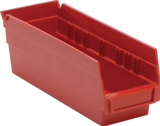[QSB101RD] Quantum Medical Economy 11 5/8" x 4 1/8" x 4" Shelf Bin, Red, 36/ctn