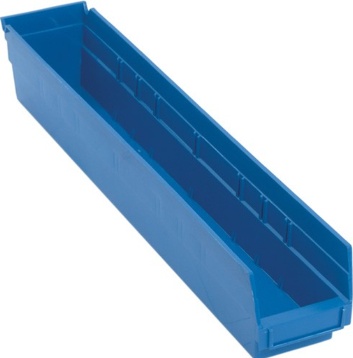 [QSB105BL] Quantum Medical Economy 23 5/8" x 4 1/8" x 4" Shelf Bin, Blue, 16/ctn