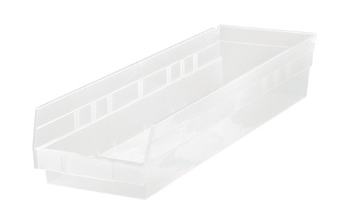[QSB106CL] Quantum Medical Economy 23 5/8" x 6 5/8" x 4" Shelf Bin, Clear, 8/ctn