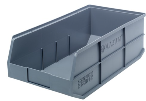 [SSB485GY] Quantum Stackable Shelf Bin, 20.5" x 11" x 7", Gray, 6/ctn