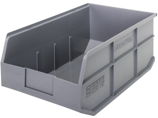 [SSB461GY] Quantum Stackable Shelf Bin, 18" x 6" x 7", Gray, 6/ctn