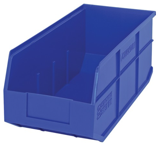 [SSB463BL] Quantum Stackable Shelf Bin, 18" x 8.25" x 7", Blue, 6/ctn