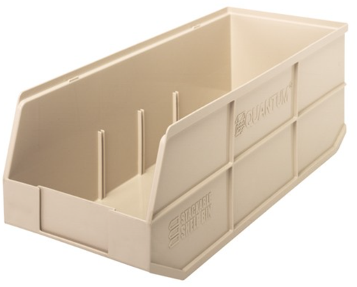 [SSB483IV] Quantum Stackable Shelf Bin, 20.5" x 8.25" x 7", Ivory, 6/ctn