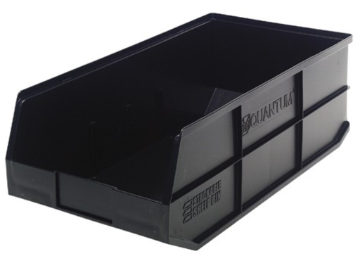 [SSB485BK] Quantum Stackable Shelf Bin, 20.5" x 11" x 7", Black, 6/ctn