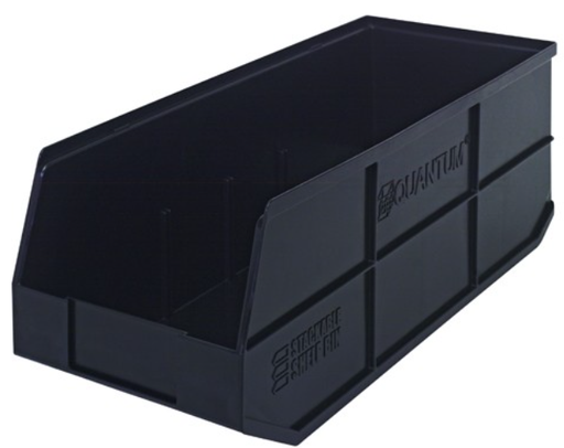 [SSB483BK] Quantum Stackable Shelf Bin, 20.5" x 8.25" x 7", Black, 6/ctn
